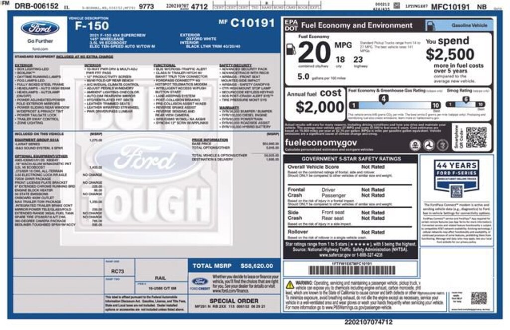 Used 2021 Ford F-150 Truck SuperCrew Cab
