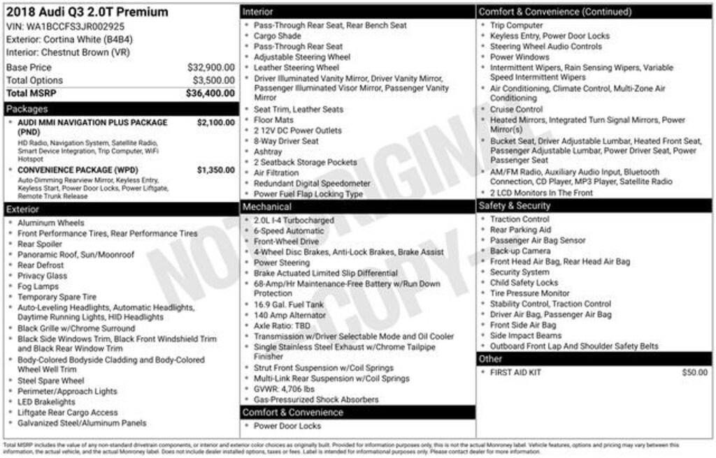 Used 2018 Audi Q3 2.0T SUV