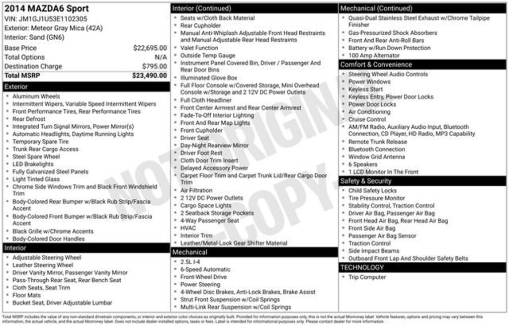 Used 2014 Mazda Mazda6 i Sport Sedan