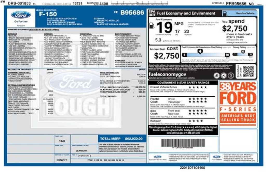 Used 2015 Ford F-150 Truck SuperCrew Cab