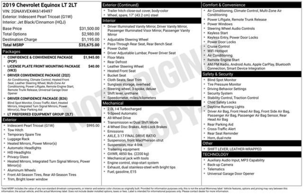Used 2019 Chevrolet Equinox LT w/2LT SUV
