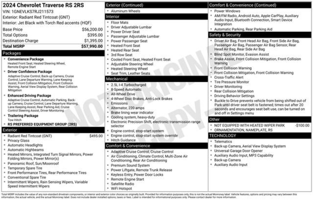 Used 2024 Chevrolet Traverse RS SUV