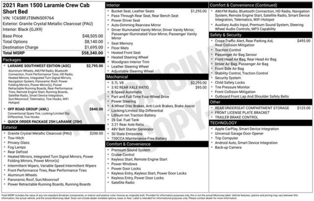 Used 2021 Ram 1500 Laramie Truck Crew Cab