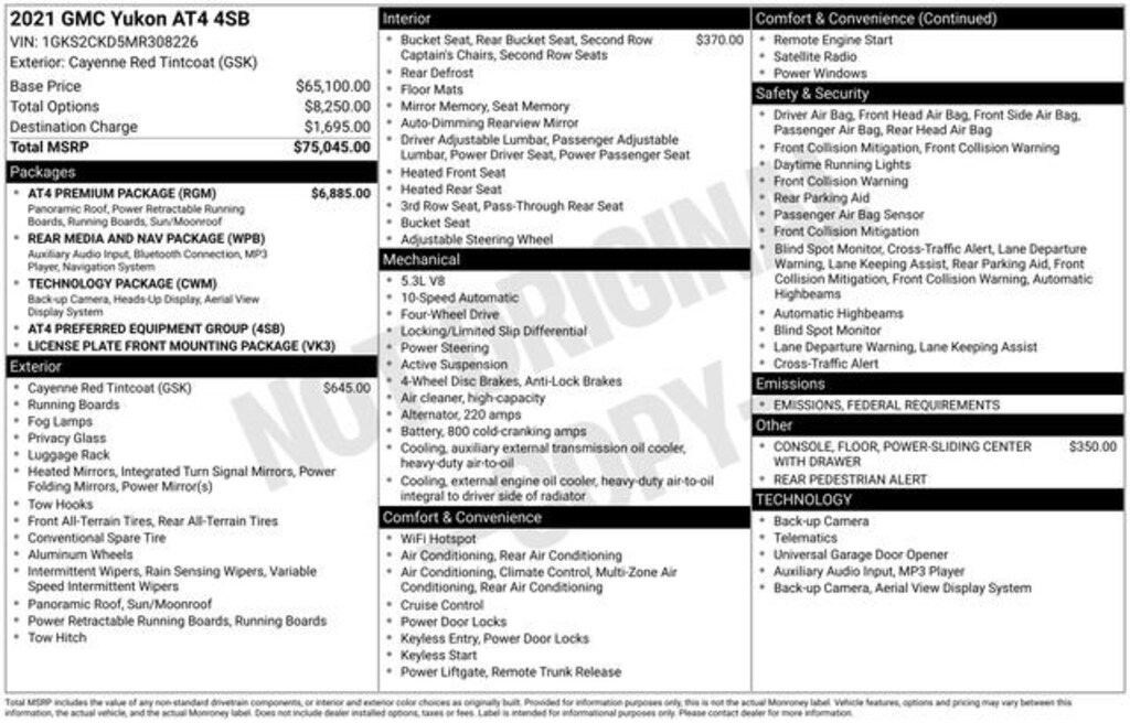 Used 2021 GMC Yukon AT4 SUV