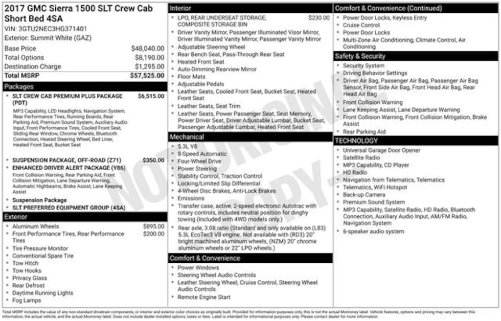 Used 2017 GMC Sierra 1500 SLT Truck Crew Cab