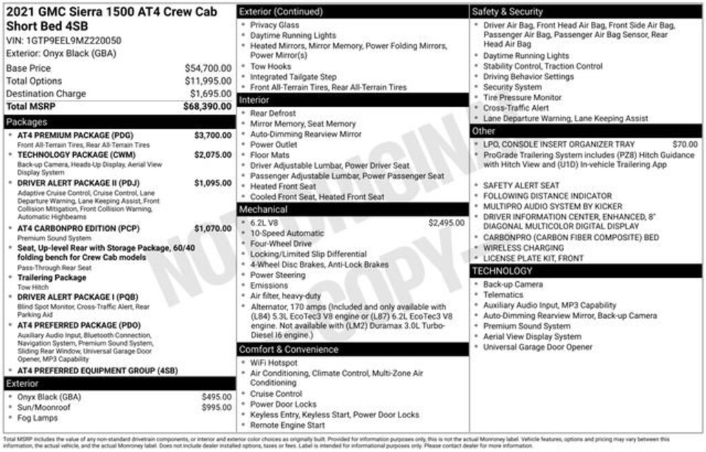 Used 2021 GMC Sierra 1500 AT4 Truck Crew Cab