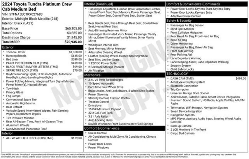Used 2024 Toyota Tundra Platinum Truck CrewMax