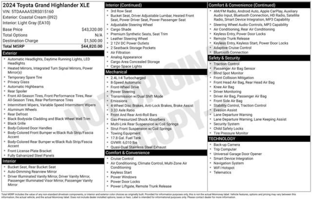 Used 2024 Toyota Grand Highlander XLE SUV