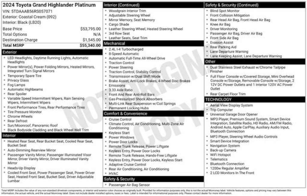 Used 2024 Toyota Grand Highlander Platinum SUV