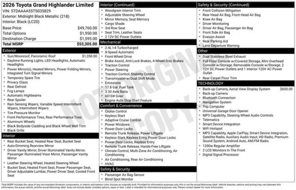 Used 2026 Toyota Grand Highlander Limited SUV