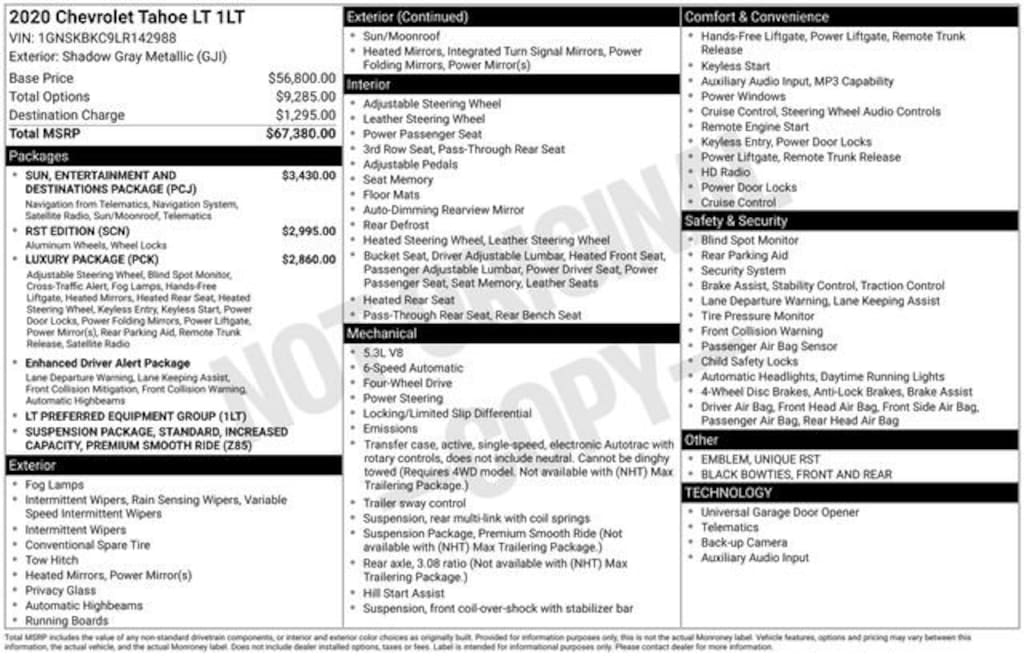 Used 2020 Chevrolet Tahoe LT SUV