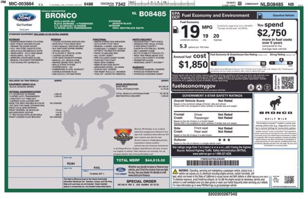 Used 2022 Ford Bronco Outer Banks SUV