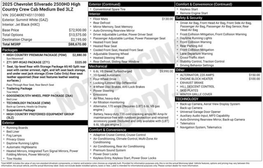 Used 2025 Chevrolet Silverado 2500 HD High Country Truck Crew Cab