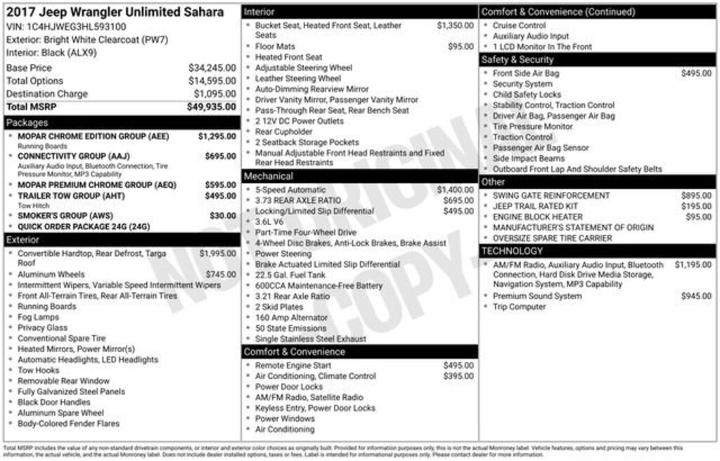 Used 2017 Jeep Wrangler JK Unlimited Sahara 4x4 SUV