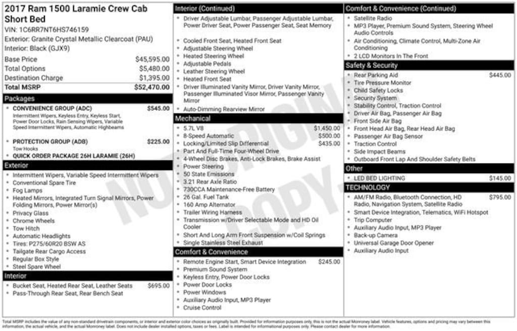 Used 2017 Ram 1500 Laramie Truck Crew Cab