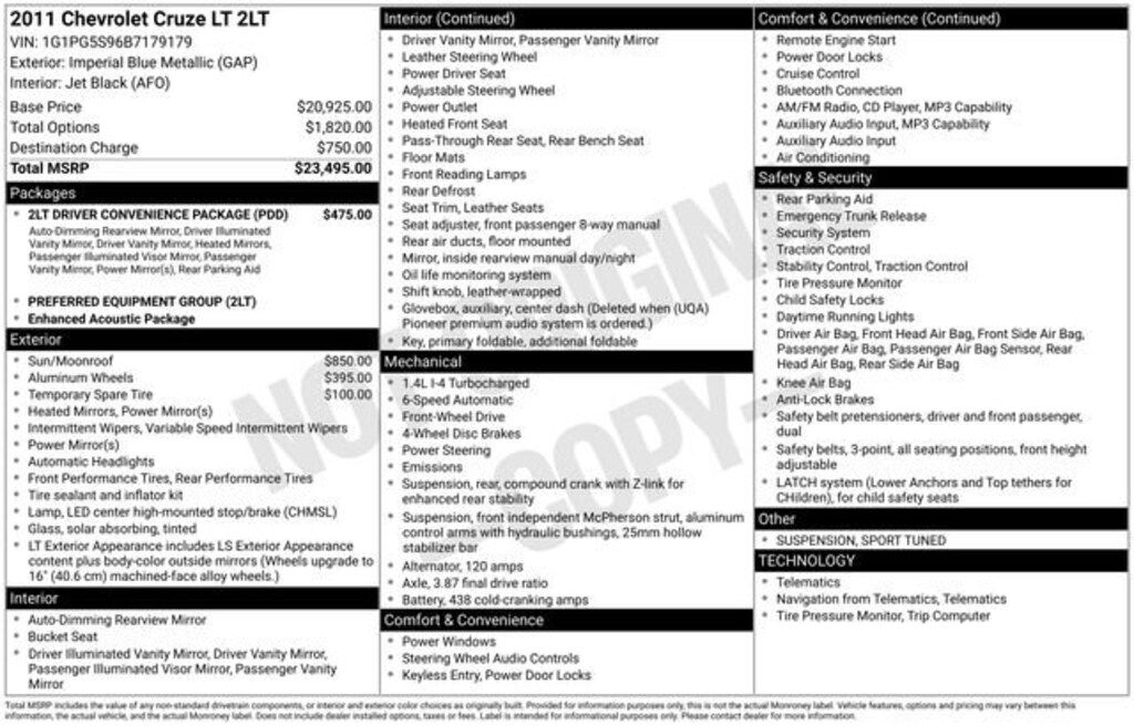 Used 2011 Chevrolet Cruze Sedan