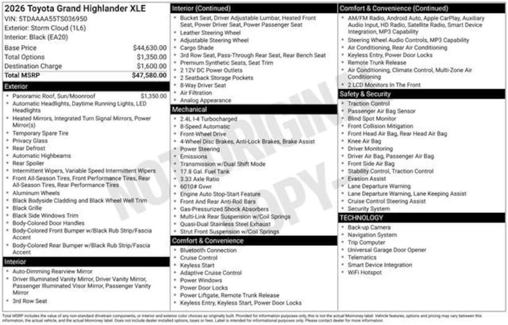 Used 2026 Toyota Grand Highlander XLE SUV
