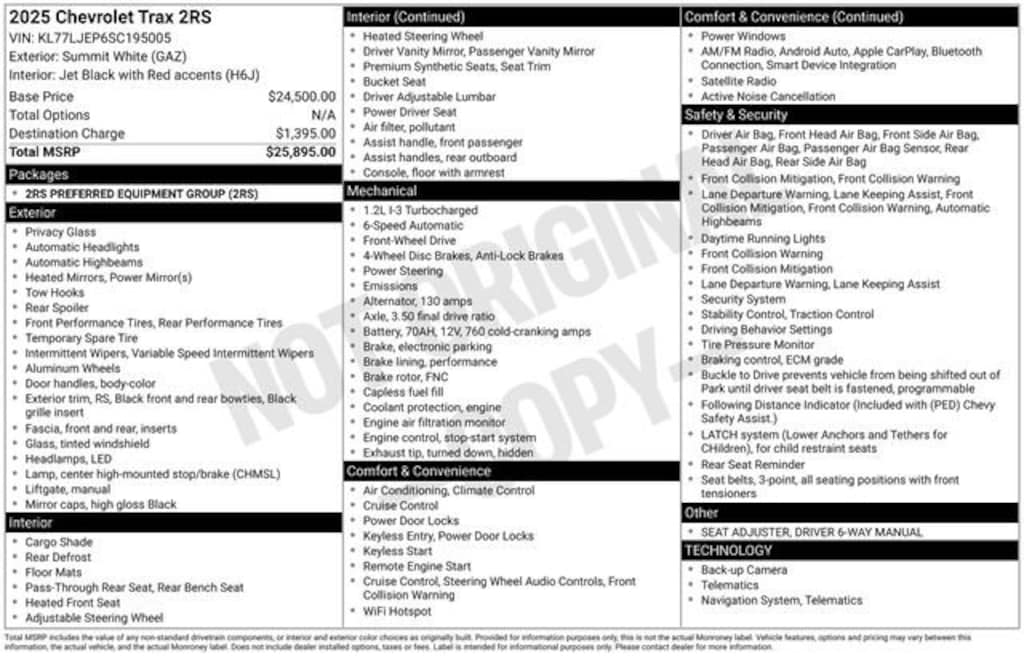 Used 2025 Chevrolet Trax 2RS SUV