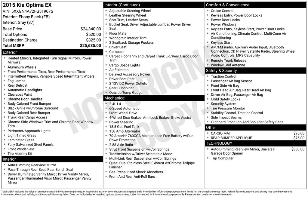 Used 2015 Kia Optima EX FWD Sedan