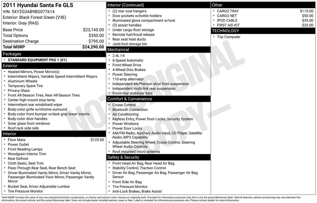 Used 2011 Hyundai Santa Fe GLS SUV