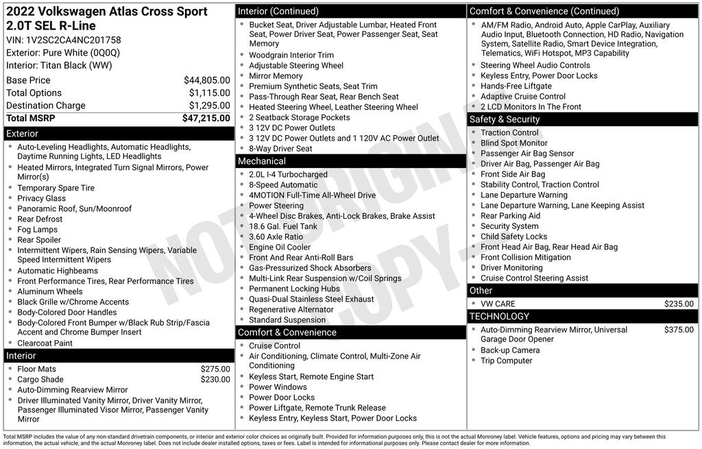 Used 2022 Volkswagen Atlas Cross Sport 2.0T SEL R-Line SUV