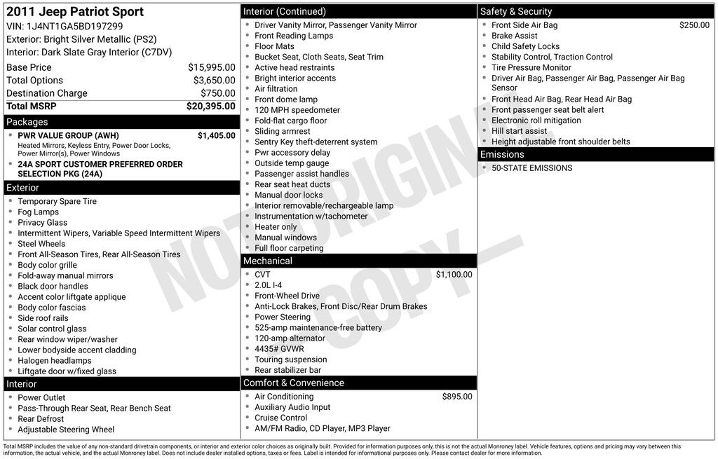 Used 2011 Jeep Patriot Sport SUV