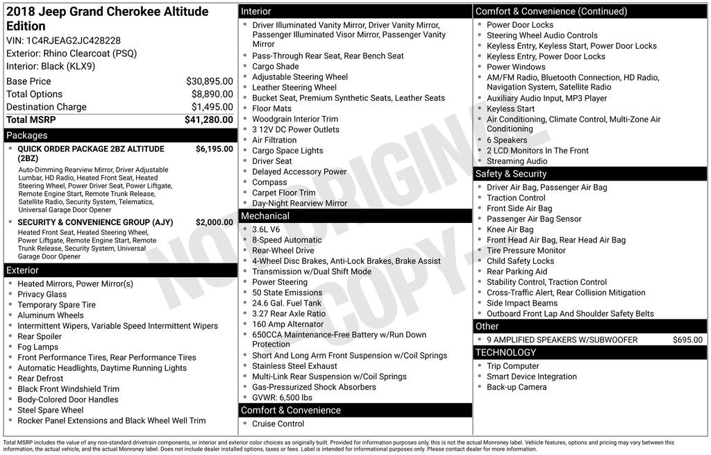 Used 2018 Jeep Grand Cherokee Laredo RWD SUV