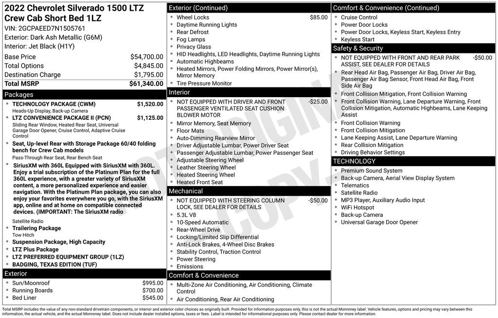 Used 2022 Chevrolet Silverado 1500 LTZ Truck Crew Cab