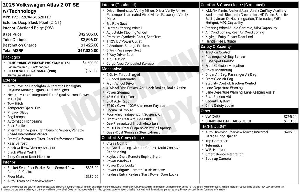 Used 2025 Volkswagen Atlas 2.0T SE w/Technology SUV