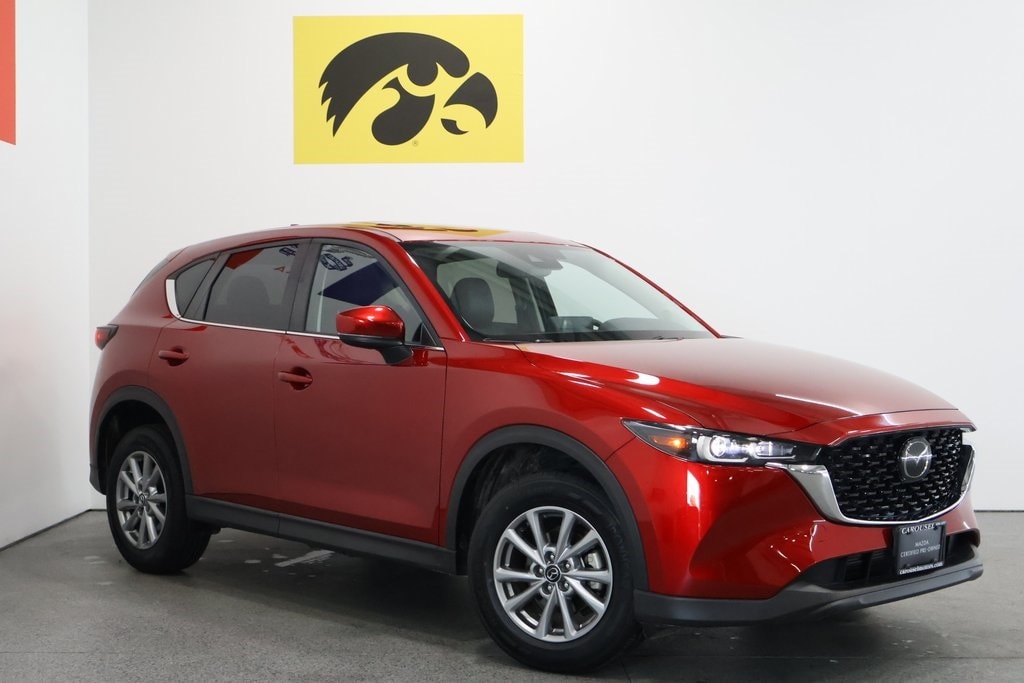 Certified 2022 Mazda CX-5 S Preferred package with VIN JM3KFBCM1N1611570 for sale in Iowa City, IA