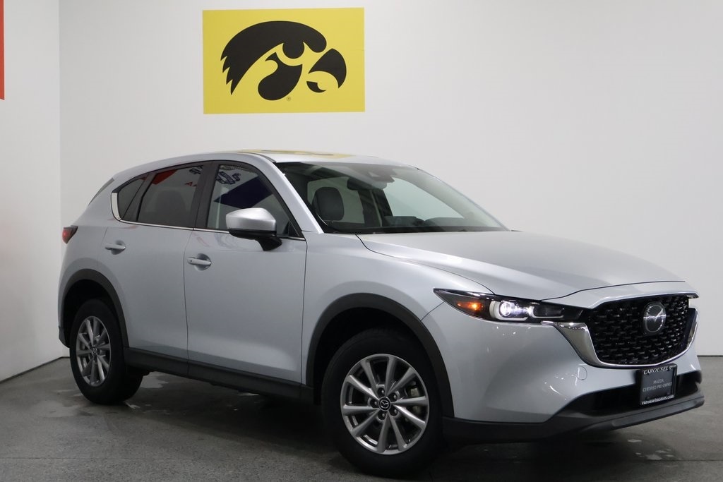 Certified 2022 Mazda CX-5 S Preferred package with VIN JM3KFBCM5N0586596 for sale in Iowa City, IA