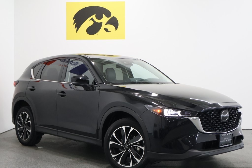 Certified 2022 Mazda CX-5 S Premium package with VIN JM3KFBDM9N0645258 for sale in Iowa City, IA