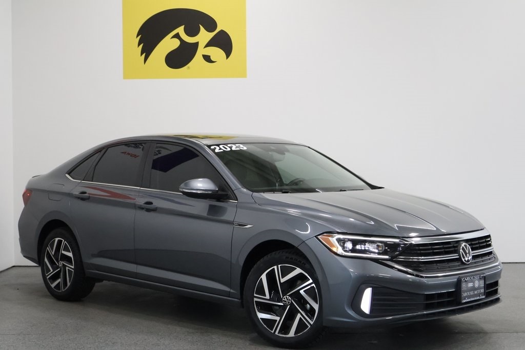 Used 2023 Volkswagen Jetta SEL with VIN 3VWGM7BU5PM017151 for sale in Iowa City, IA