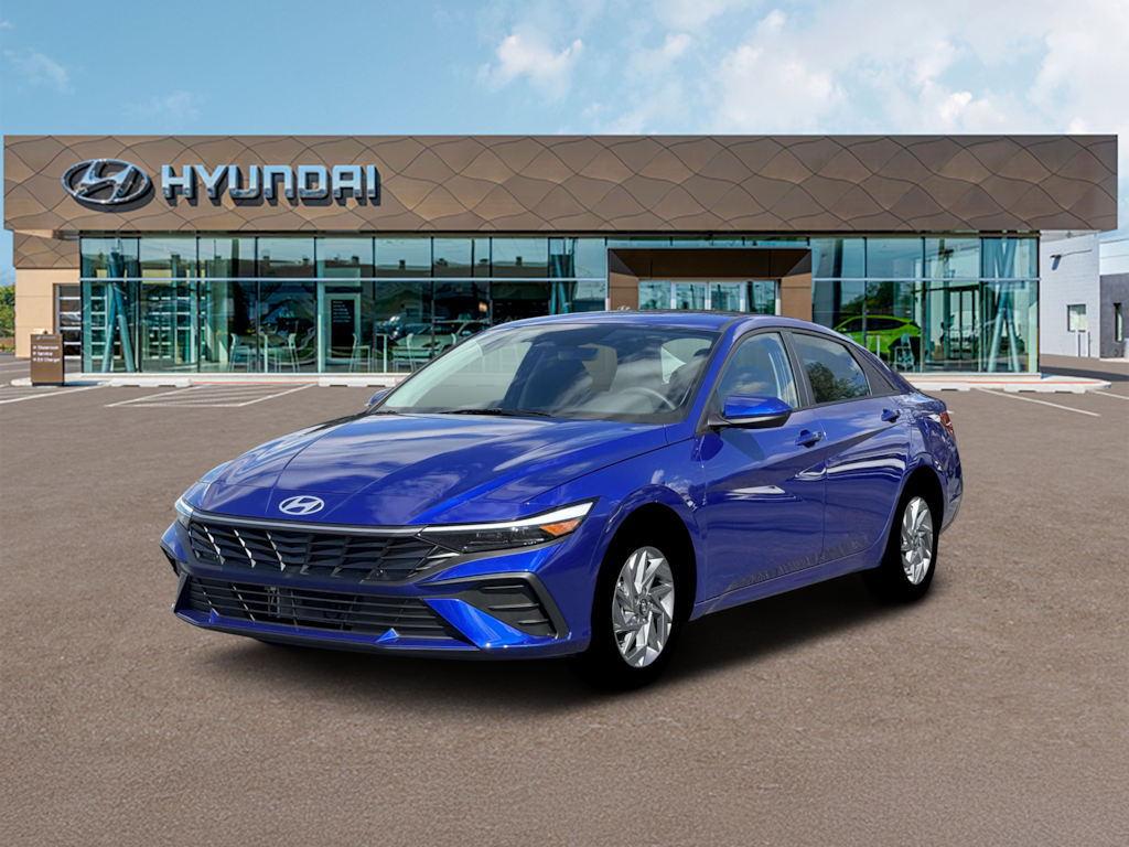 New 2026 Hyundai Elantra Hybrid Blue Sedan