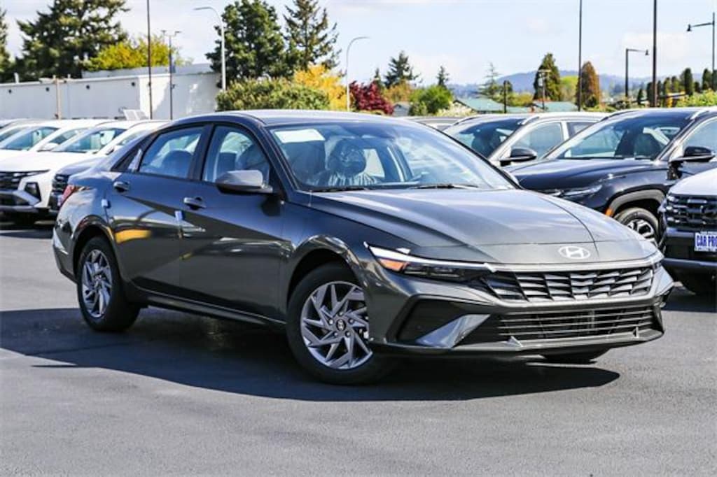 New 2026 Hyundai Elantra Hybrid Blue Sedan