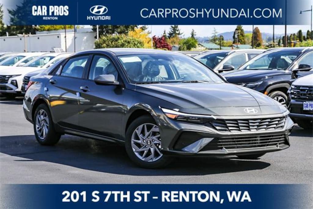 New 2026 Hyundai Elantra Hybrid Blue Sedan