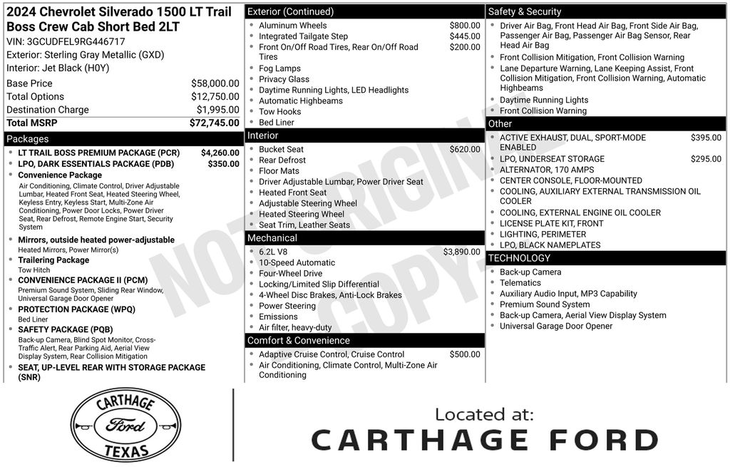 Used 2024 Chevrolet Silverado 1500 LT Trail Boss