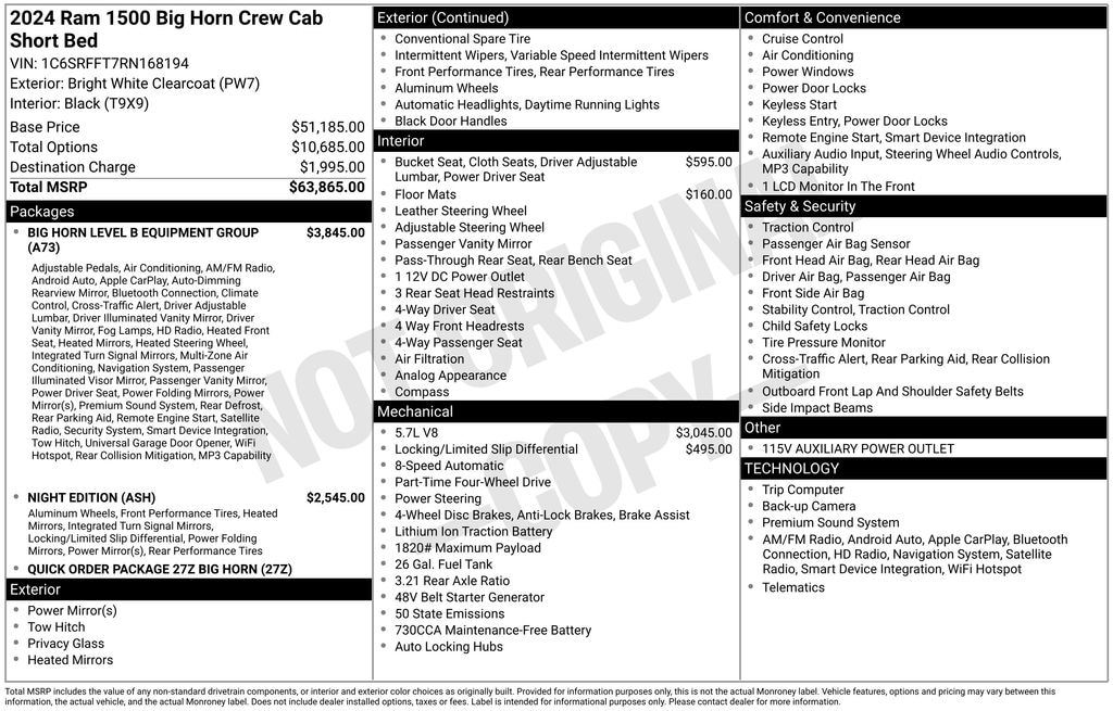 Used 2024 Ram 1500 Big Horn/Lone Star Truck