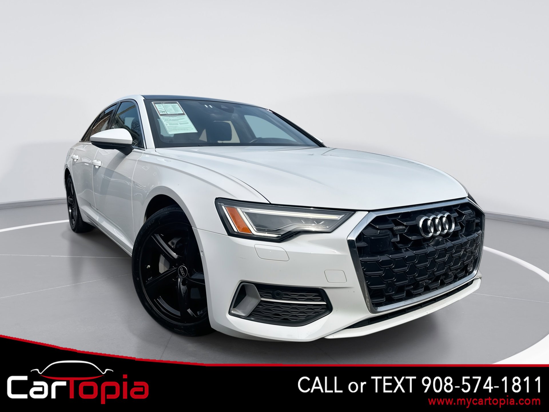 White 2024 Audi A6 quattro Premium Plus 45 TFSI Sedan All-Wheel Drive Automatic