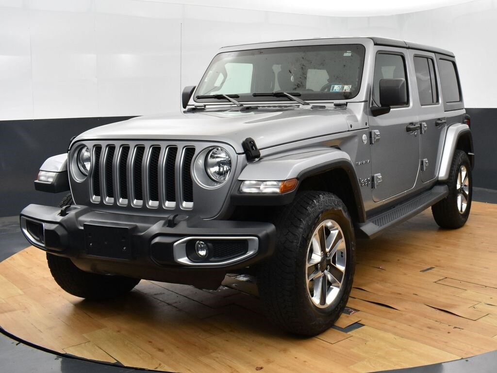 Used 2019 Jeep Wrangler Unlimited Sahara with VIN 1C4HJXEN6KW523181 for sale in Hazle Township, PA