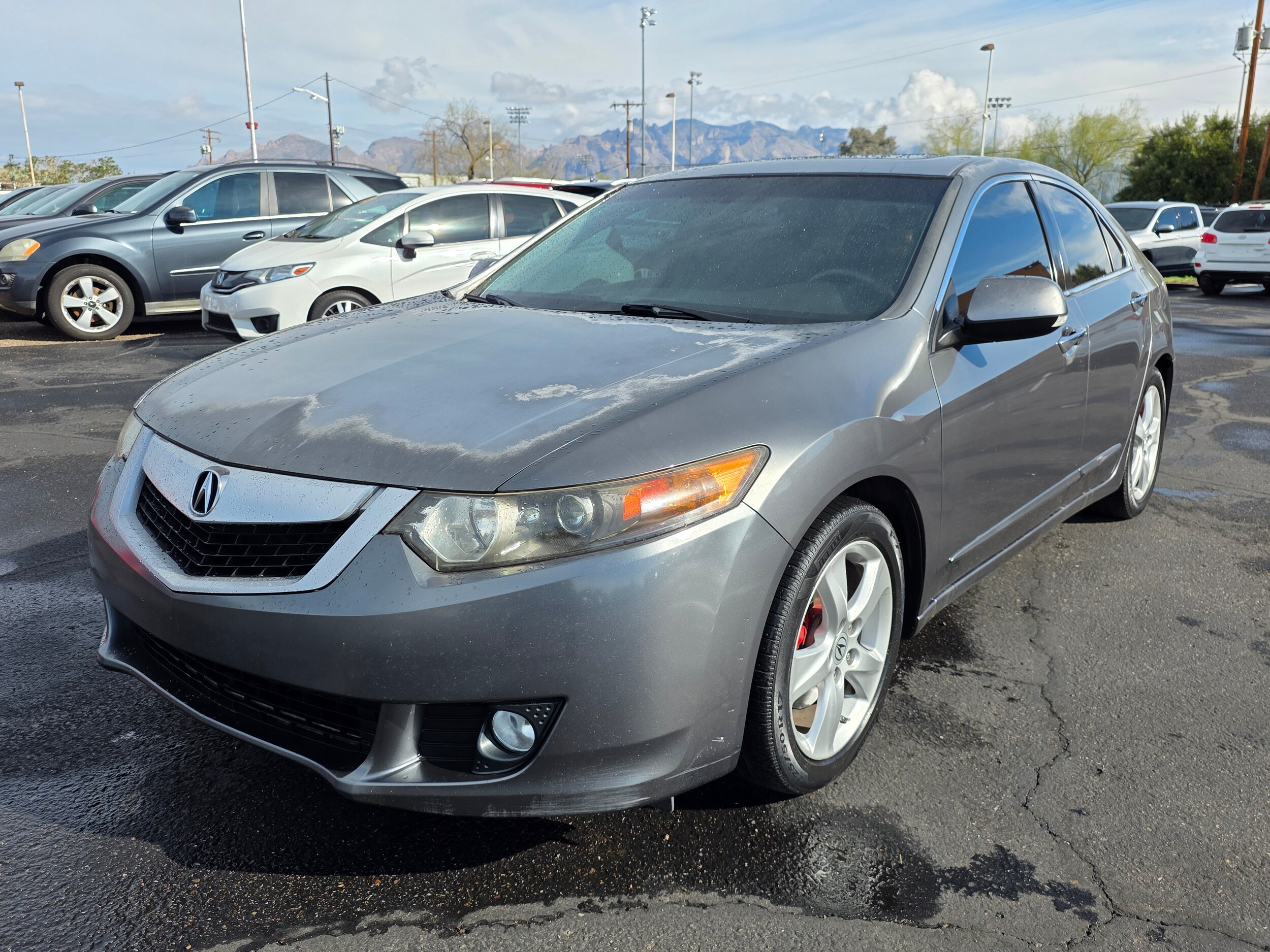 Gray 2009 Acura TSX Sedan FWD with Technology Package Sedan Front-Wheel Drive 6-Speed Manual