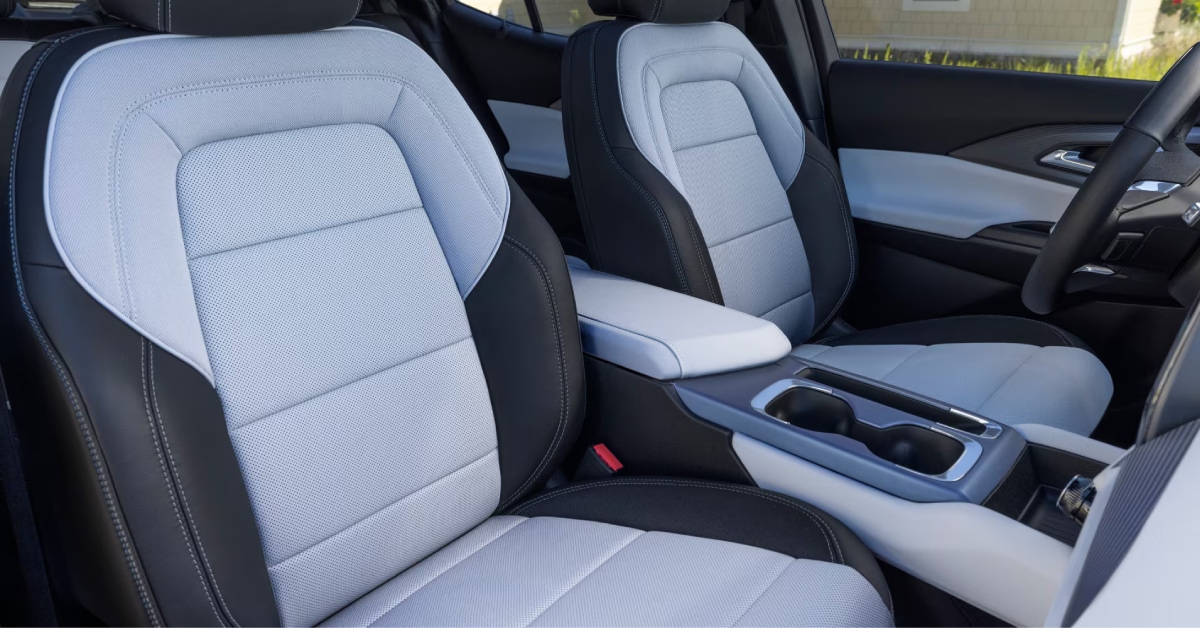 interior front seats of the 2025 Chevy Equinox EV.jpg
