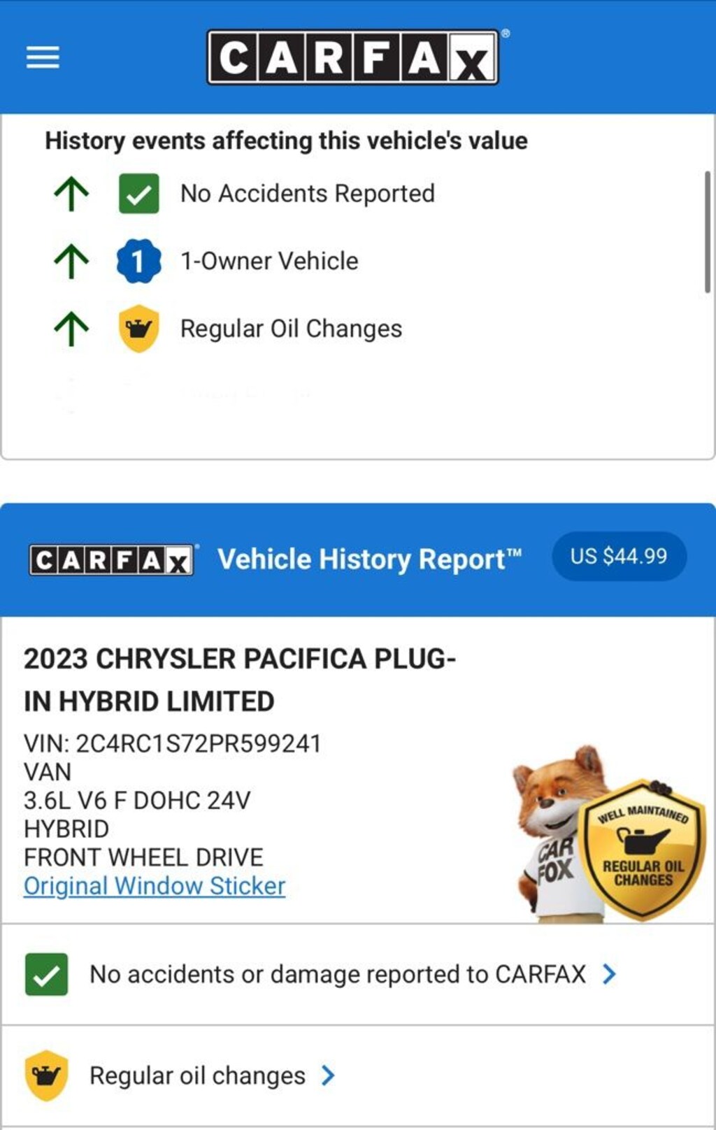 Used 2023 Chrysler Pacifica Plug-In Hybrid Limited Van Passenger Van