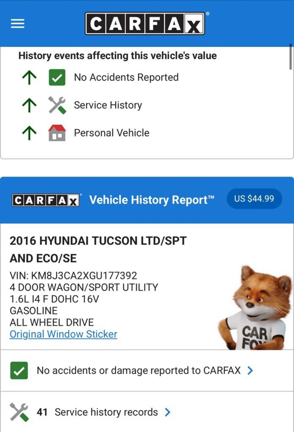 Used 2016 Hyundai Tucson Sport SUV