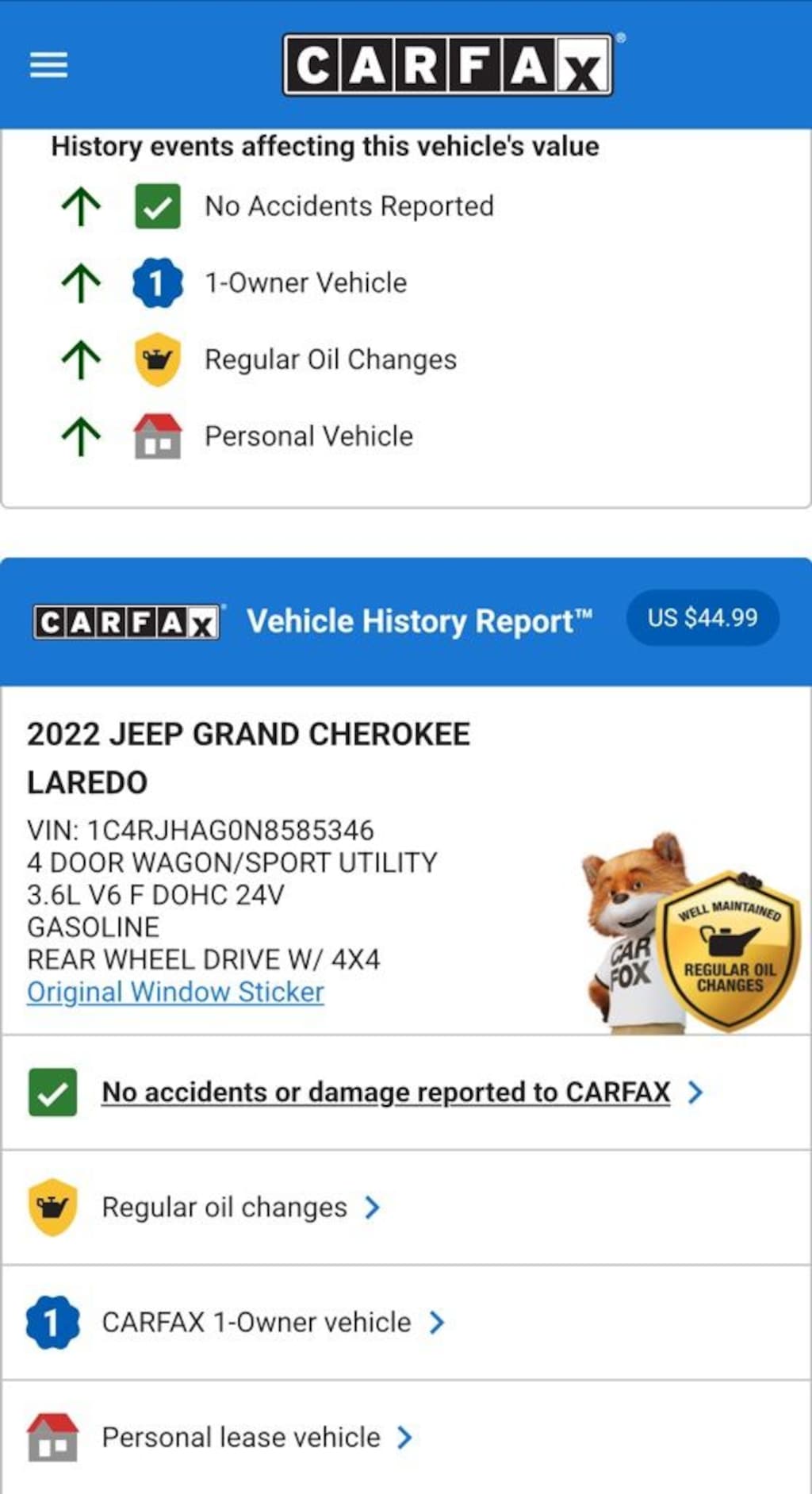 Used 2022 Jeep Grand Cherokee Laredo SUV