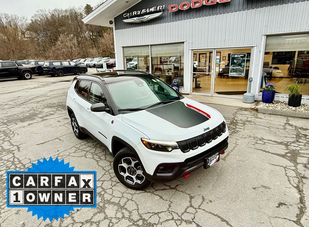 Used 2022 Jeep Compass Trailhawk with VIN 3C4NJDDB9NT141049 for sale in Springfield, VT