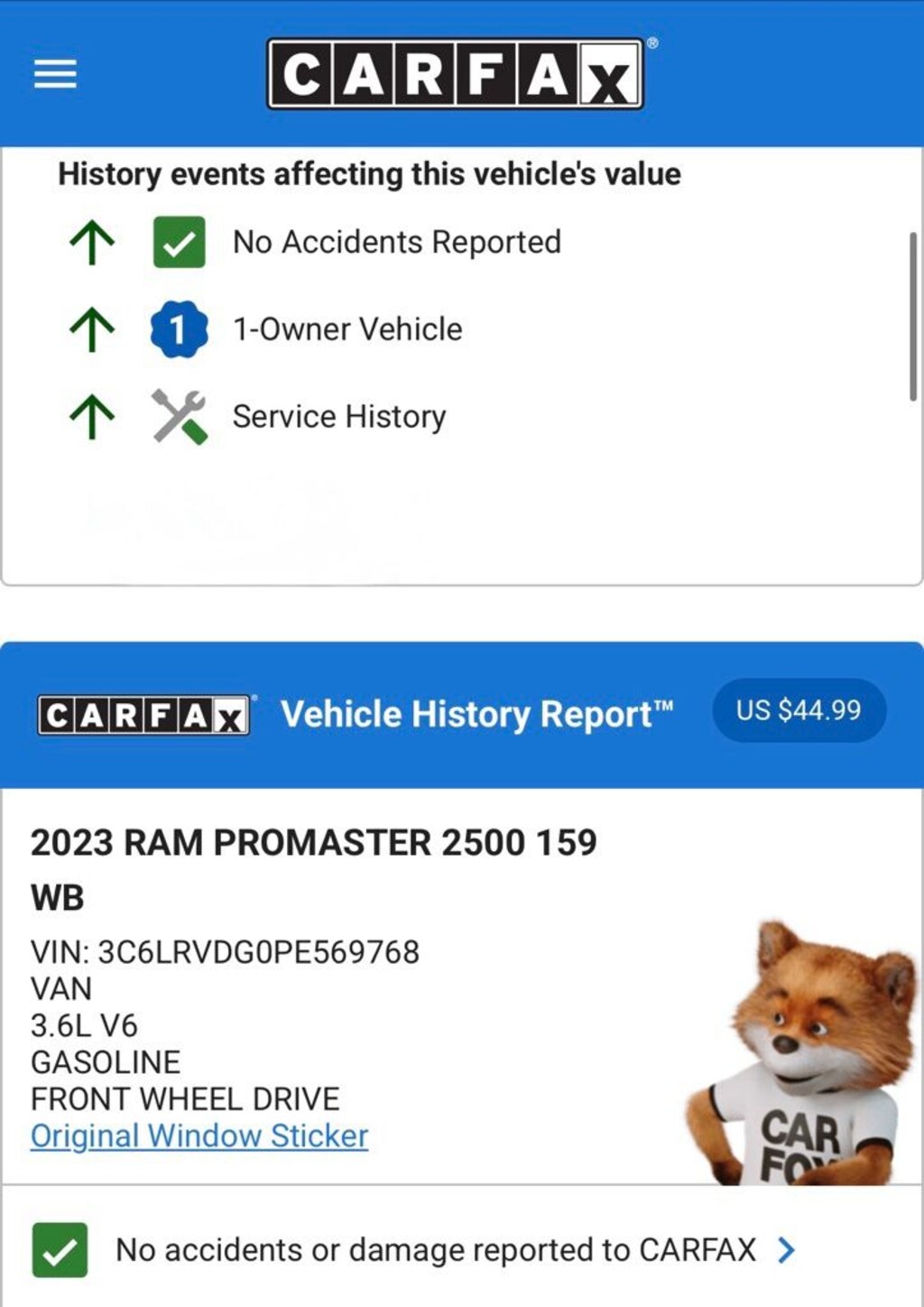 Used 2023 Ram ProMaster 2500 High Roof Van Cargo Van