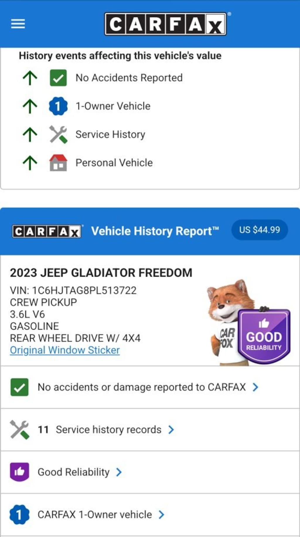 Used 2023 Jeep Gladiator Sport Truck Crew Cab