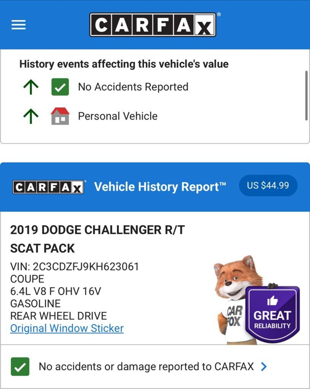 Used 2019 Dodge Challenger R/T Scat Pack Coupe