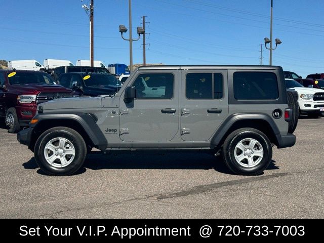 Used 2023 Jeep Wrangler 4-Door Sport S with VIN 1C4HJXDGXPW522822 for sale in Castle Rock, CO